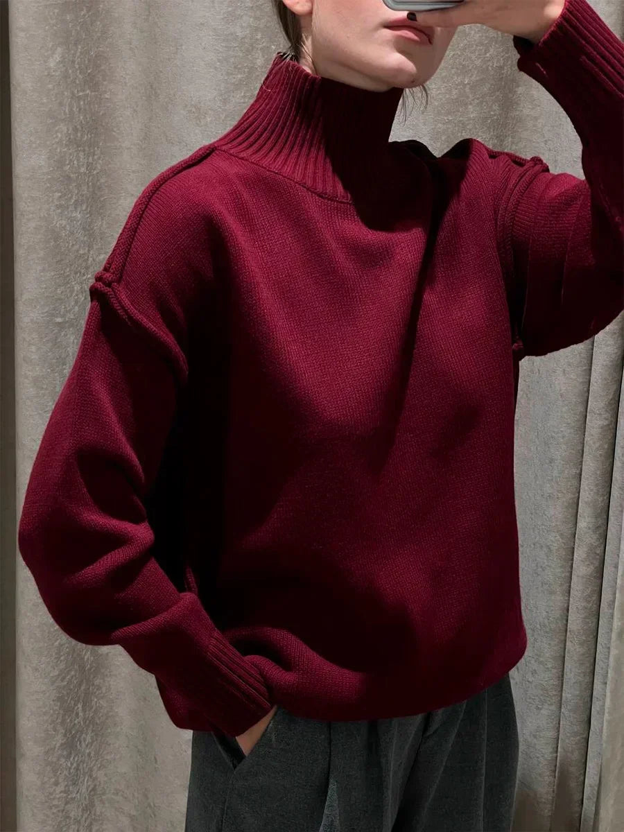 WW | trending knitted roll neck sweater