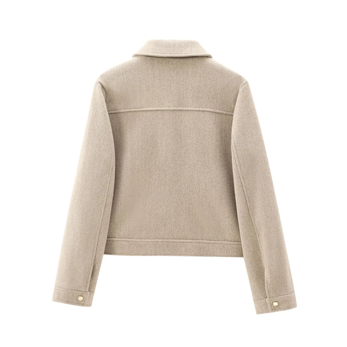 WW | Bomber Jacket with Short Lapel, Zipper and Flap Pockets