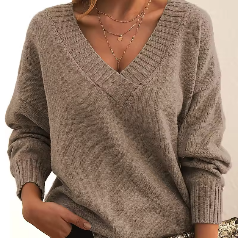 WW | Chic V-Neck Knitted Sweater
