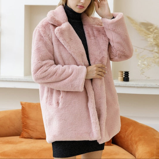 WW | Damen Oversized Weiches Jackett mit Reverskragen