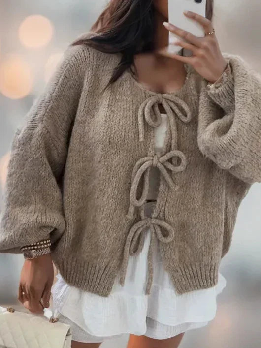 WW | Strickcardigan mit Schleifenverschluss für eine bohemian Ausstrahlung
