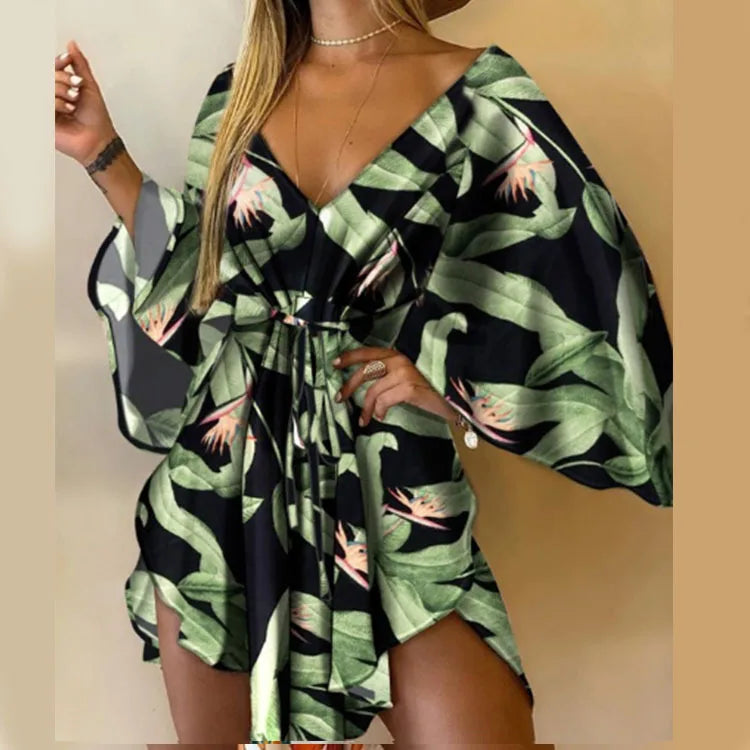 Daisy - Boho Floral V-Neck Mini Dress