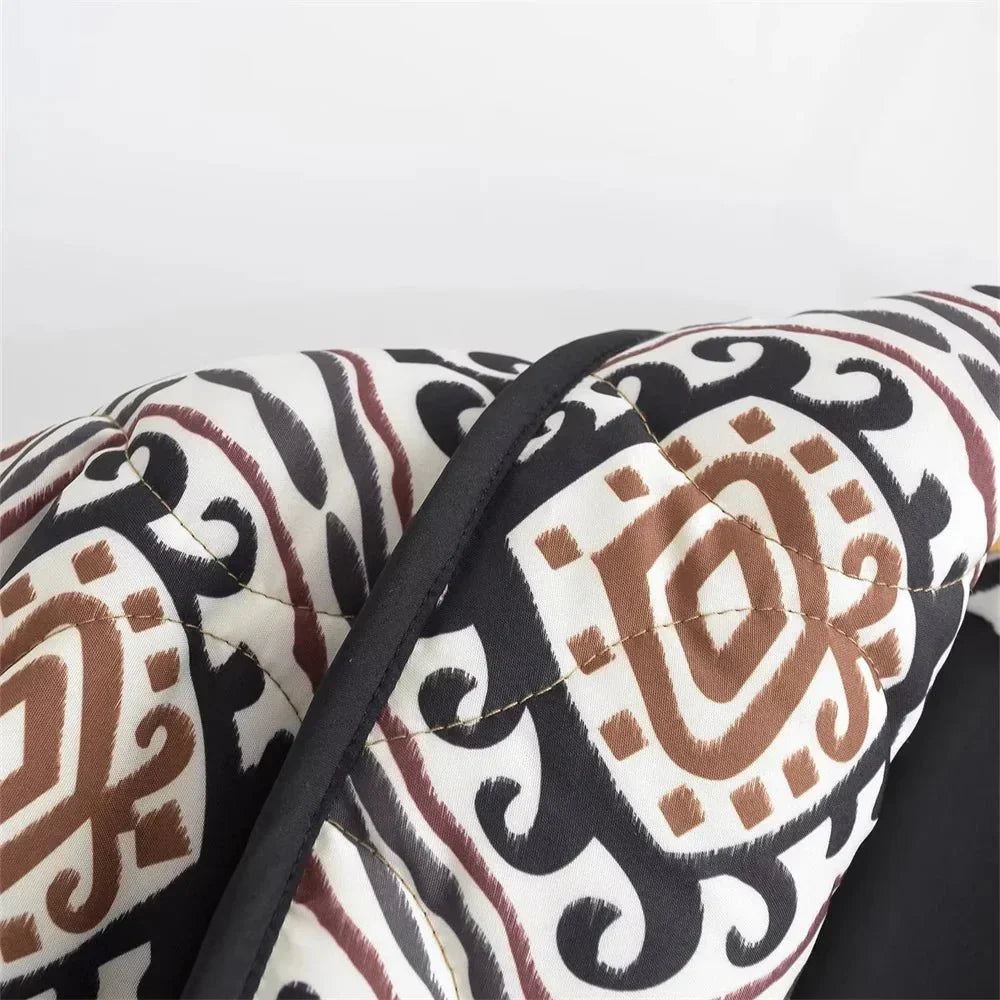 WW | Printed Quilted Jacket - Relaxed Fit - Expressive Outerwear - Artistic Layering