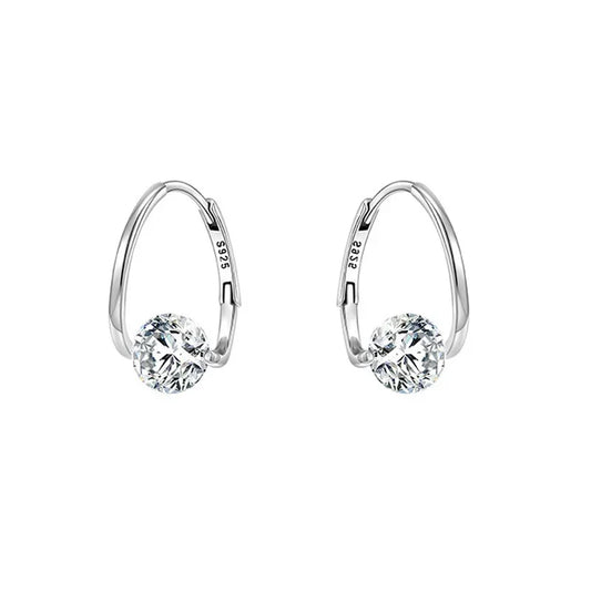 WW | Sterling Silver Geometric Zircon Earrings