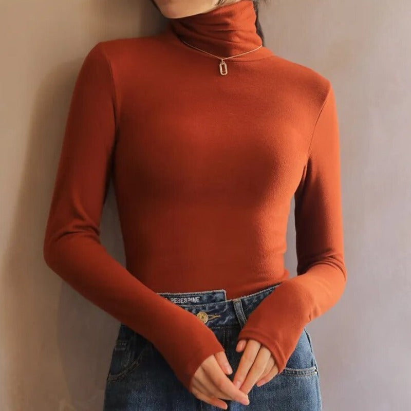 WW | Slim Fit Turtleneck Sweater - Soft Basic Long Sleeve for Autumn & Winter
