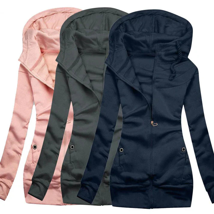 WW | Oversized Zip-Up Hoodie for Women with Fleece, Hood, and Zipper - Ideal for Everyday