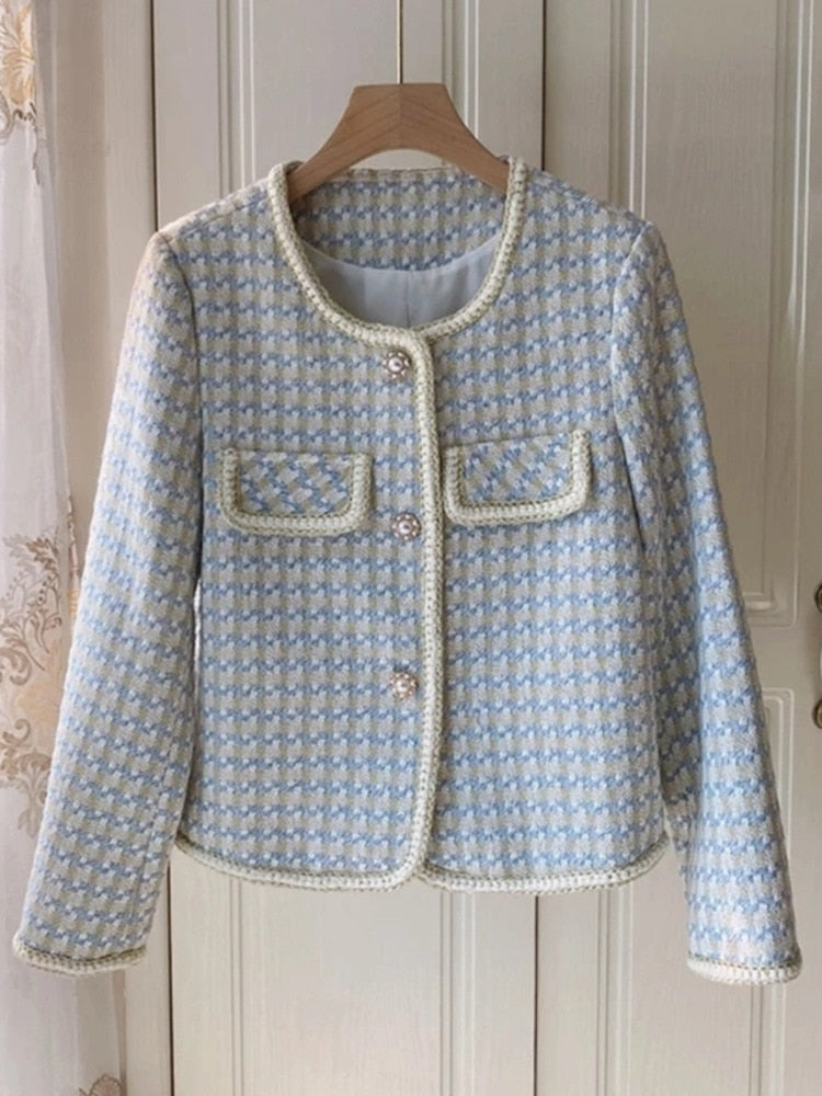 WW | Women's Tweed Plaid Short Jacket