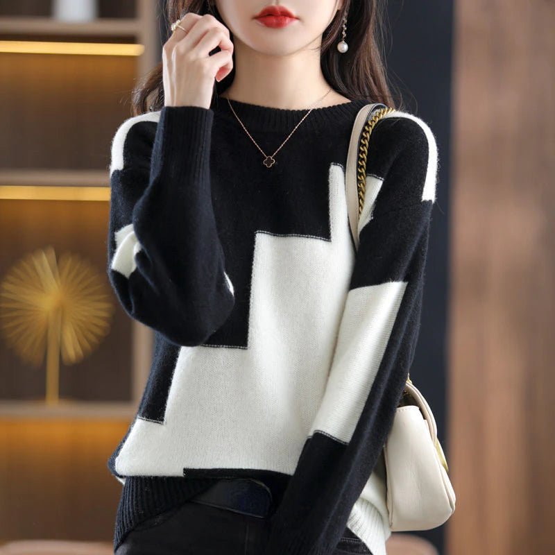 WW - Knitted casual sweater - Women's cozy knit sweater