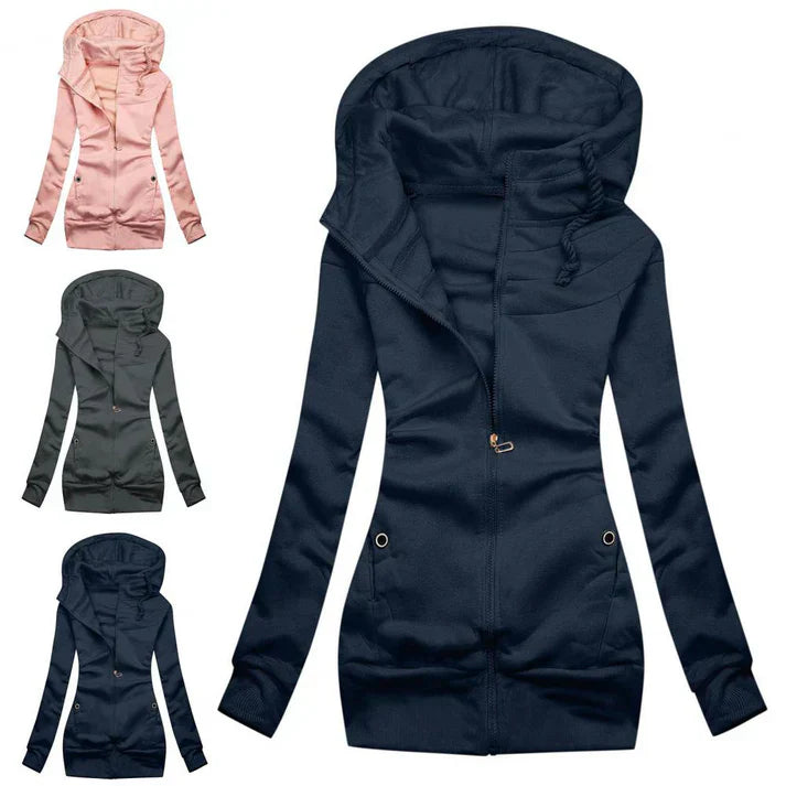 WW | Oversized Zip-Up Hoodie for Women with Fleece, Hood, and Zipper - Ideal for Everyday