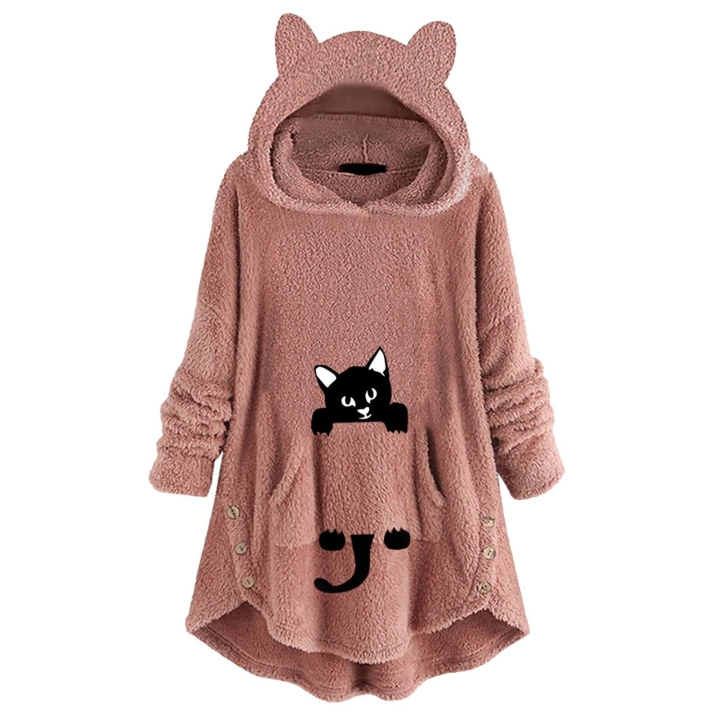 WW | Bequemes Sweatshirt mit Katzenohren