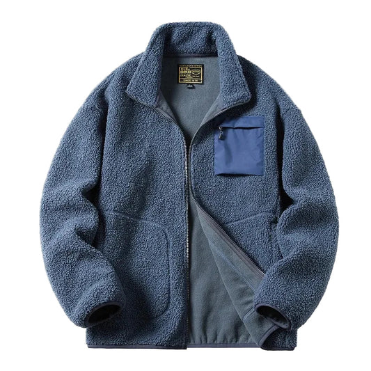 WW | Unisex Fleecejacke im Outdoor-Stil mit Reißverschluss und Brusttasche - Ideal für Freizeit & Alltag