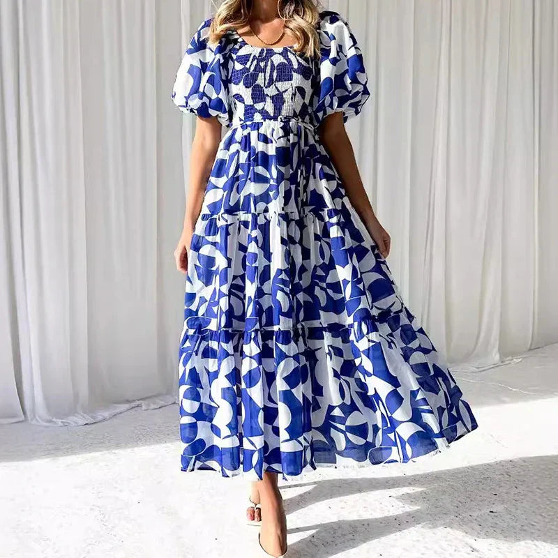 ValenciaOne™ - Tiered Maxi Dress with One-Shoulder Design