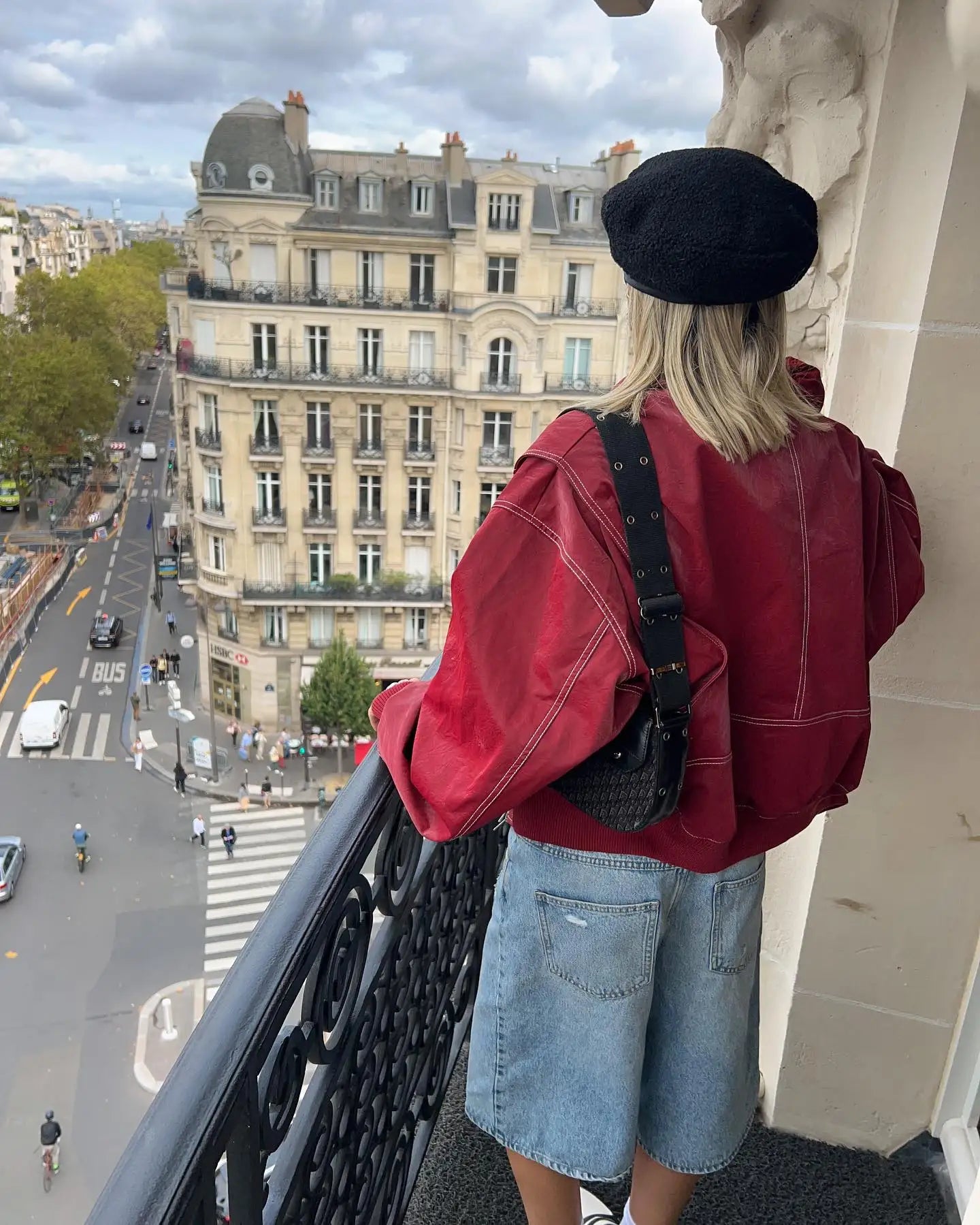 WW | Oversized Jacket with Red Contrast Stitching