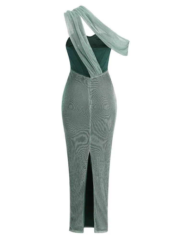 WW | Glitter Backless Evening Maxi Dress