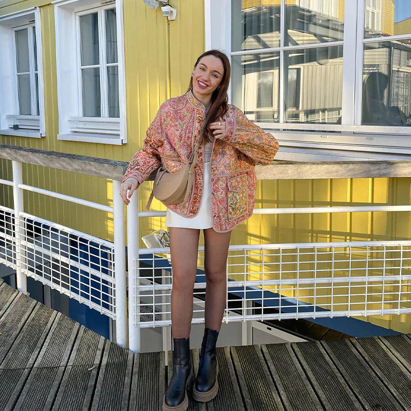 WW | Patchwork Quilted Jacket - Vintage Boho Quilt Jacket with Pockets