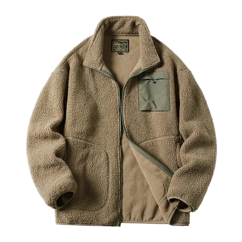 WW | Unisex Outdoor Style Fleece Jacket with Zipper and Chest Pocket - Ideal for Leisure & Everyday Wear