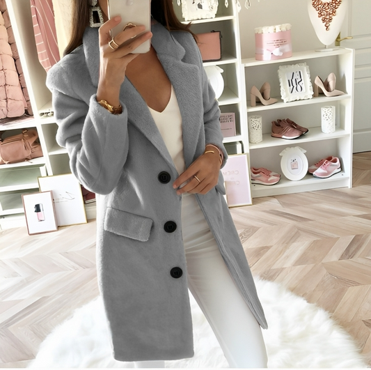 WW | Langer Teddy Trenchcoat für Damen