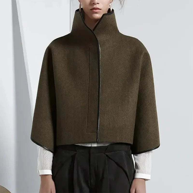 WW | Neck Cropped Wool Coat - Minimalistischer Stil - Warme Oberbekleidung - Elegante Passform
