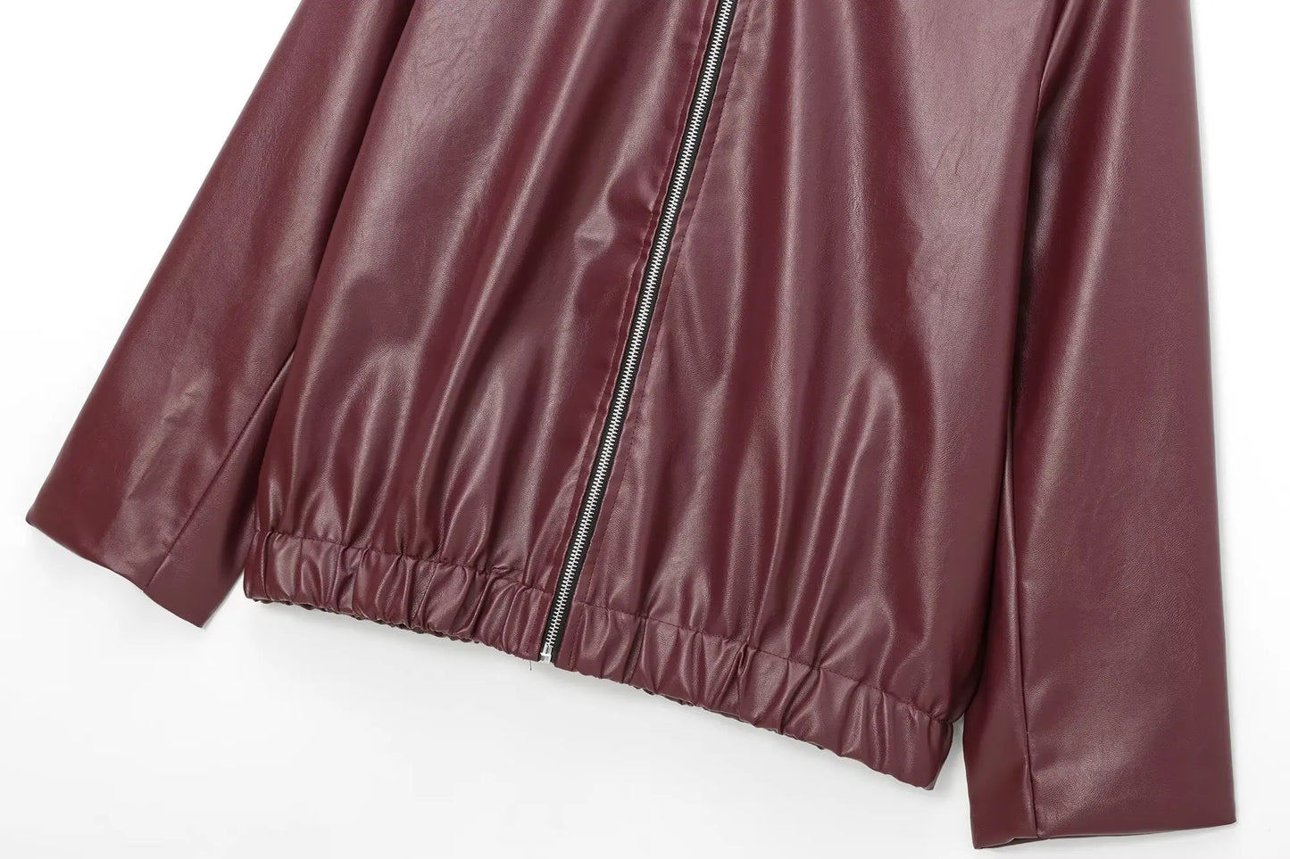 WW | Lederjacke mit Reißverschluss Vorne und Klassischem Reverskragen