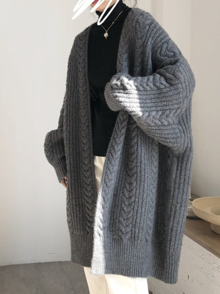 long women's cardigan for autumn