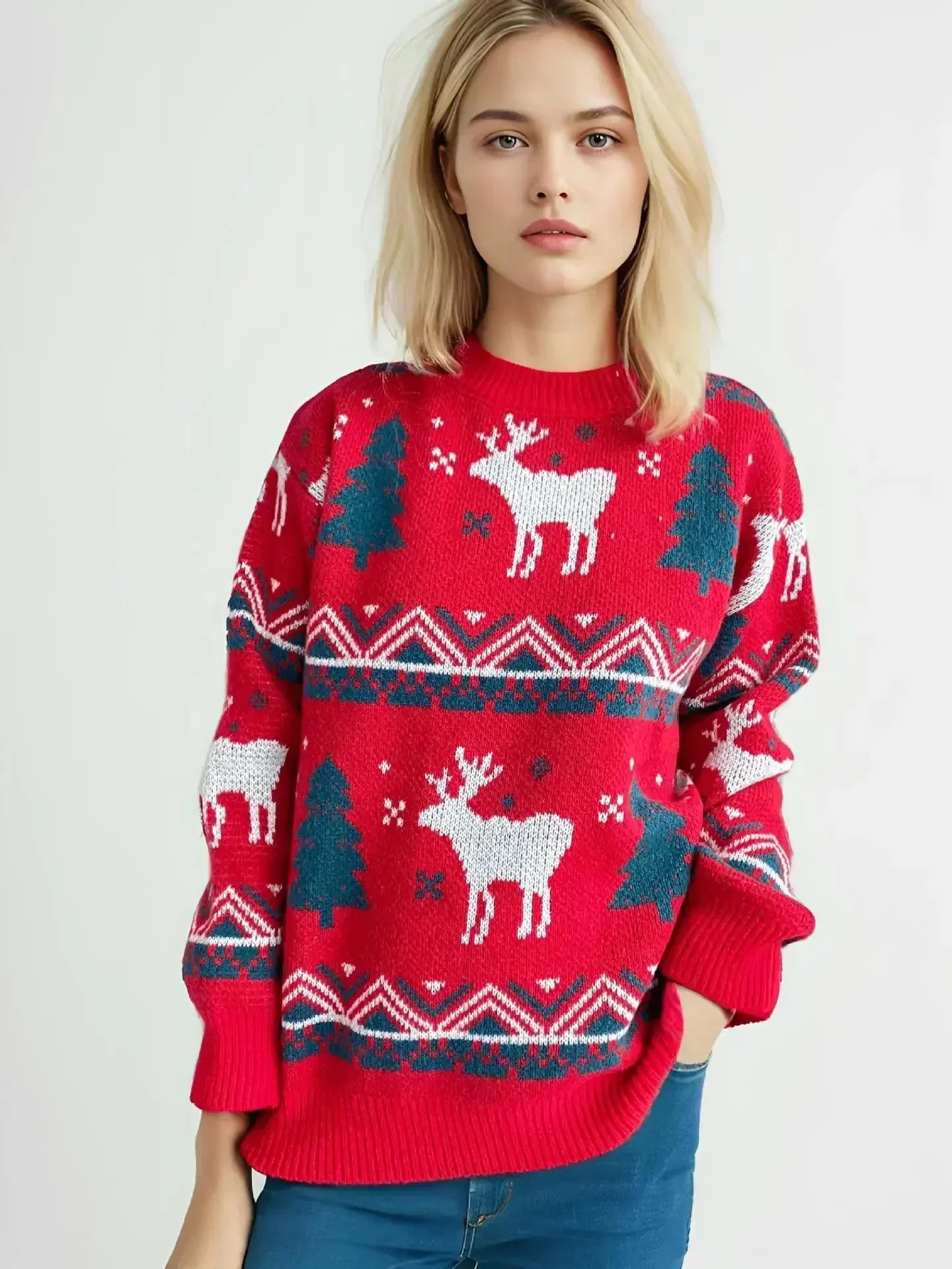 WW | Lustiger Weihnachtspullover mit festlichem Muster