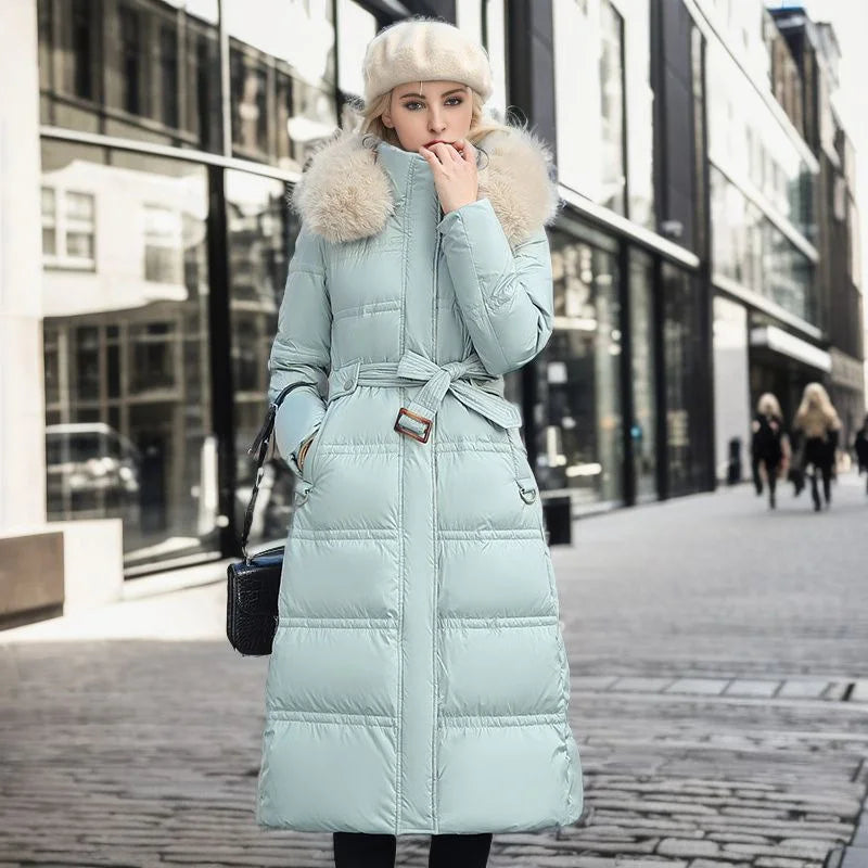 WW - Winterjacke mit Fellkragen und Gürtel