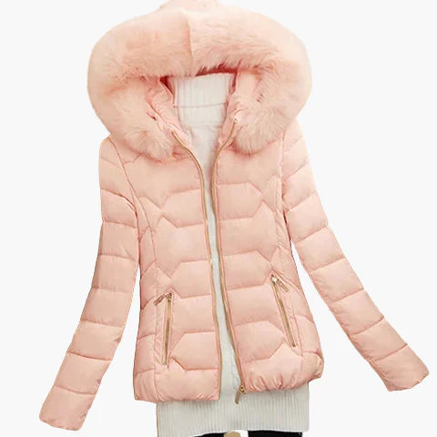 WW | Winter Steppjacke mit Kapuze und großem Kragen - Eleganter City-Style für kalte Tage