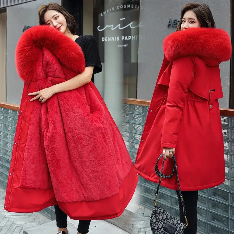 Luxury Elegant Coat with Fur Trim