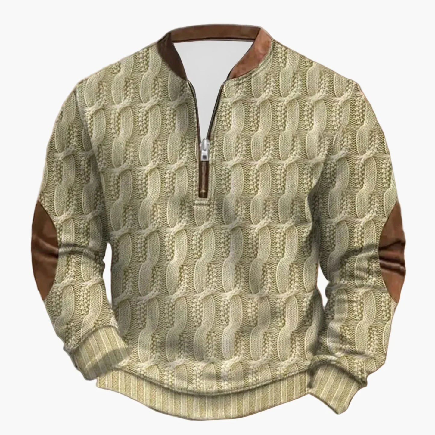 WW | Outdoor Leisure Pullover with Stand-Up Collar and Zipper - Stylish Long-Sleeve Sweater for Everyday and Adventure
