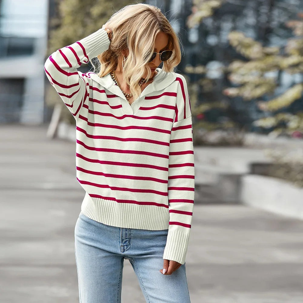 WW | Striped V-Neck Jumper
