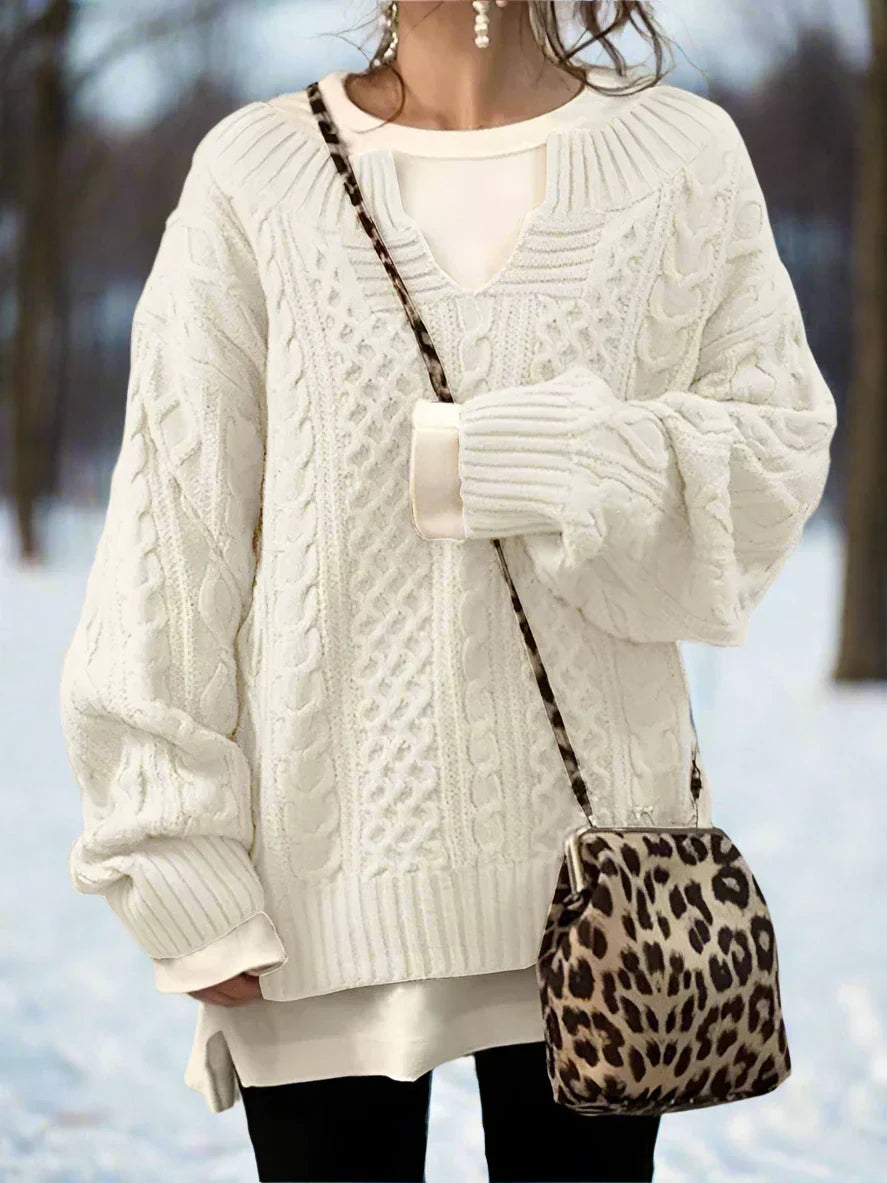 WW | Strickpullover - Oversized Kabelstrick - Weich und Warm - Lässige Passform