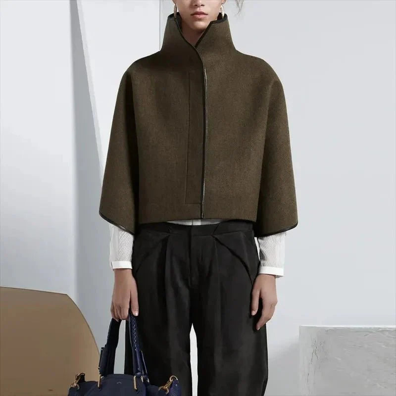 WW | Neck Cropped Wool Coat - Minimalistischer Stil - Warme Oberbekleidung - Elegante Passform