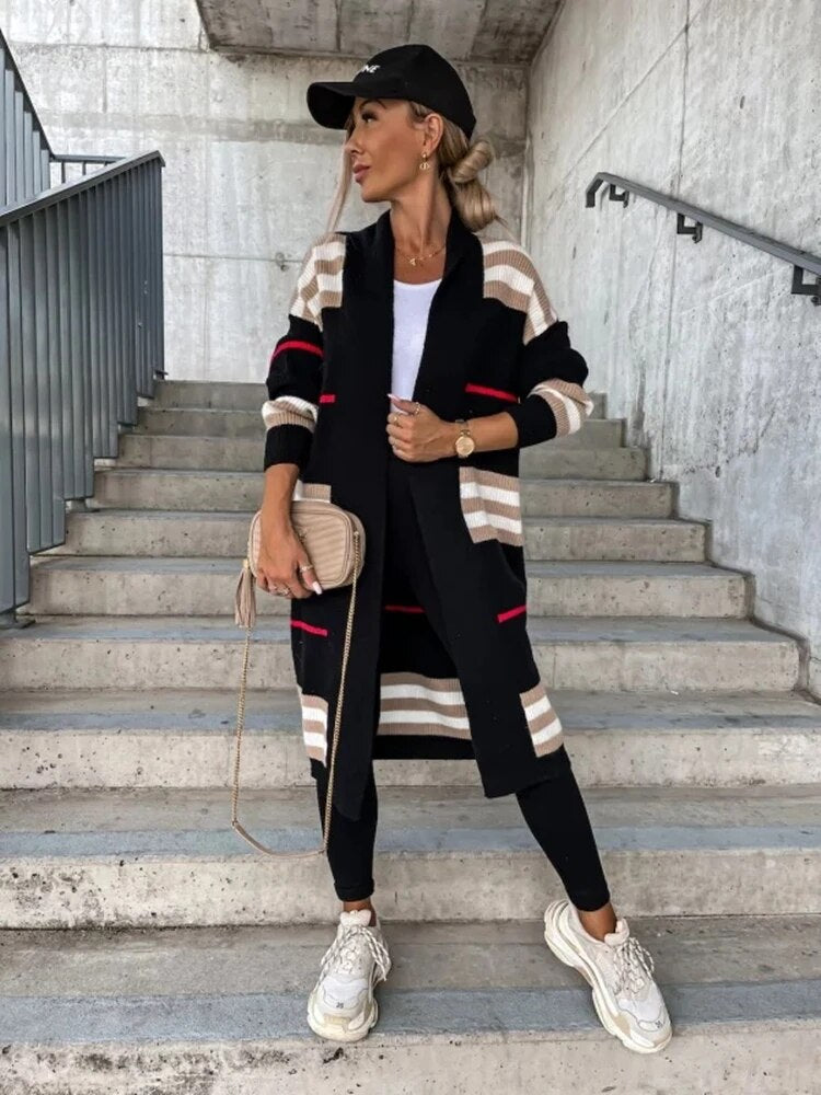 WW | Long Striped Cardigan for Women