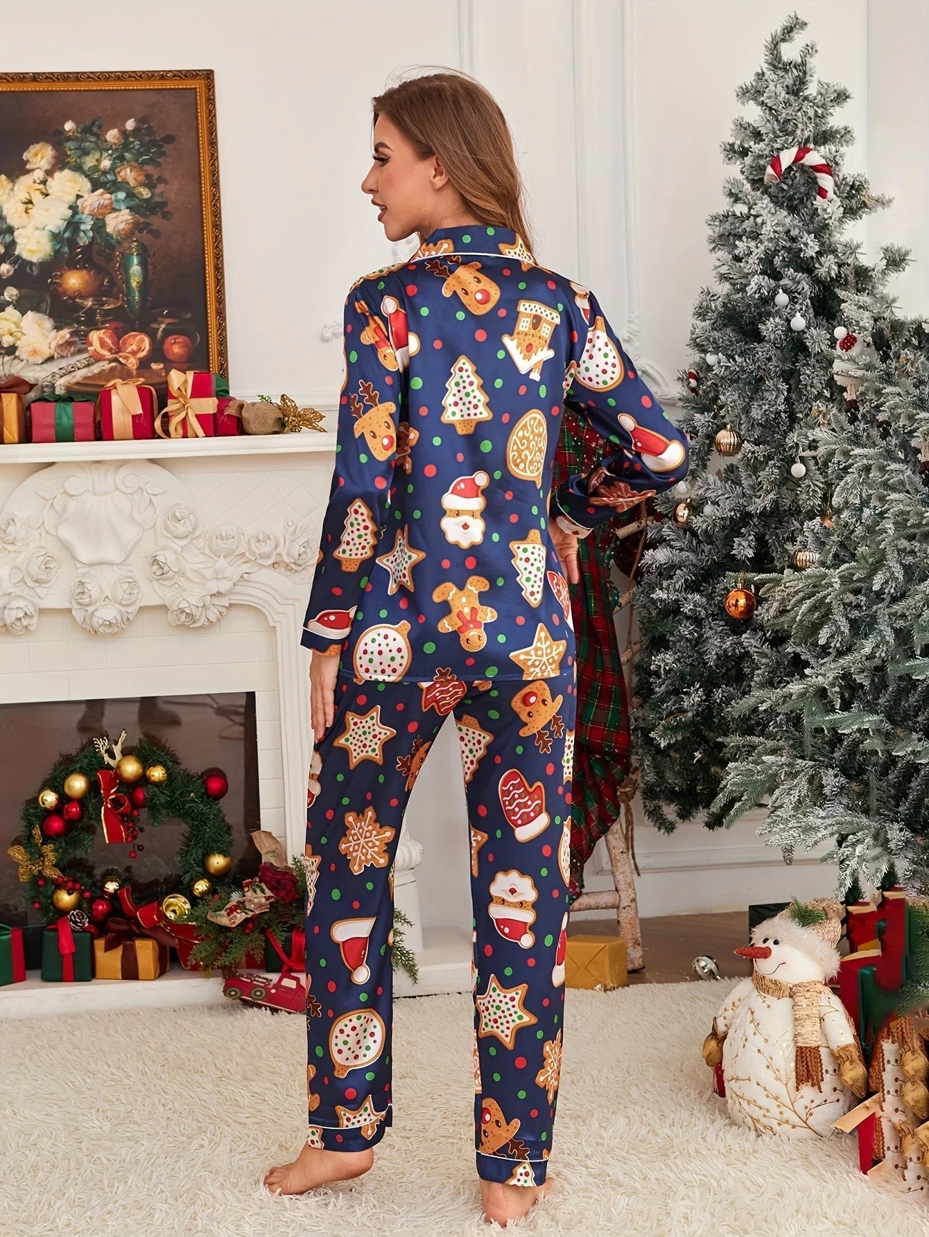 WW | Cozy Christmas Cookie Print Long-Sleeve Pajamas UNISEX
