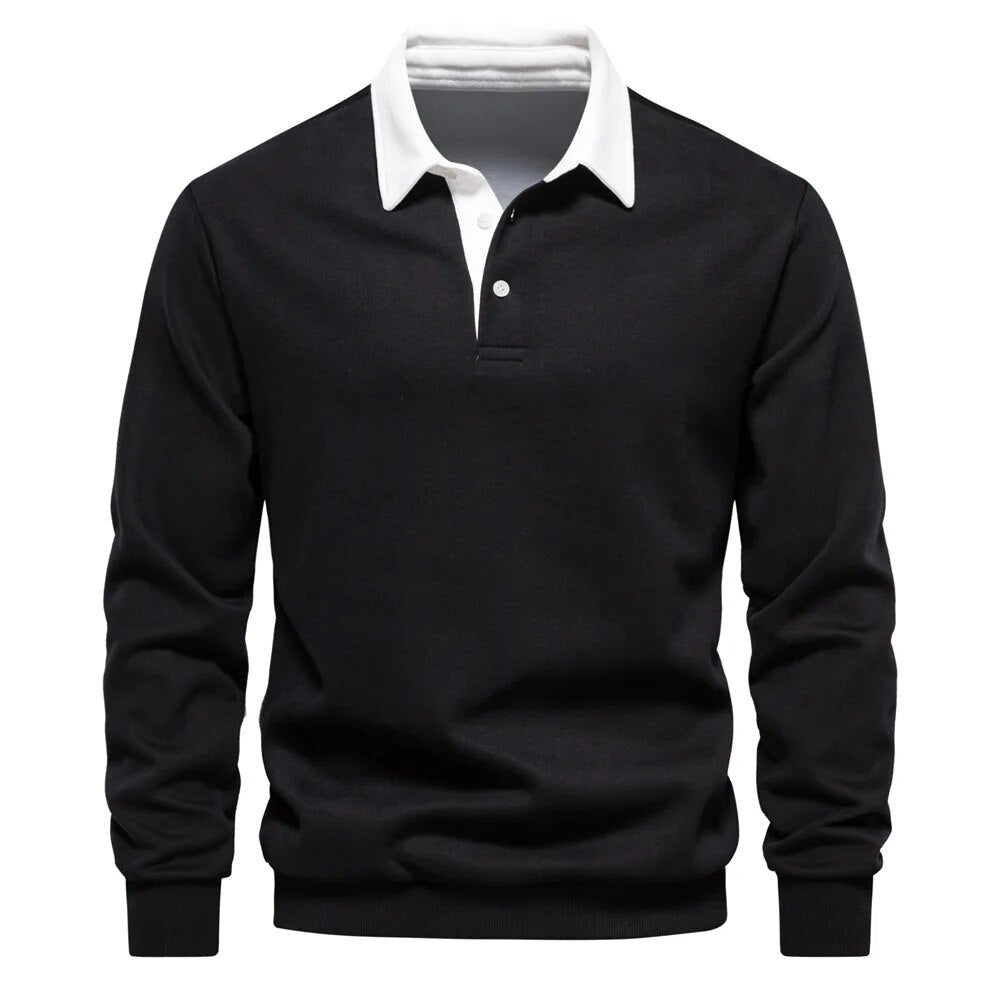 WW | Langarm-Polo-Kragen-Sweatshirt