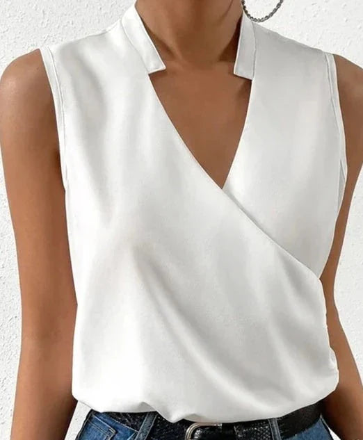WW Elegantes ärmelloses Einfarbiges Top