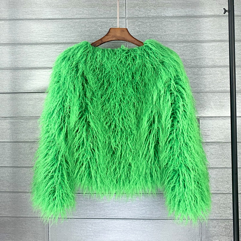 WW | Elegant Fox Leather Coat for Women