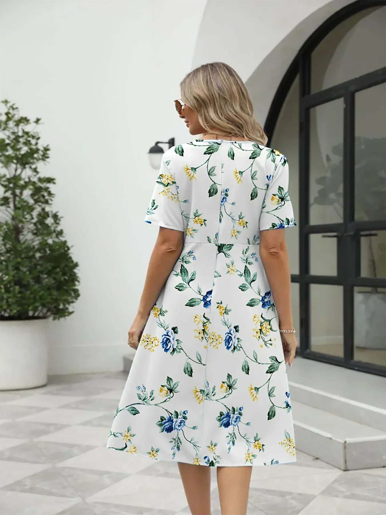 Nuvella™ Printed Summer Dress with Zipper