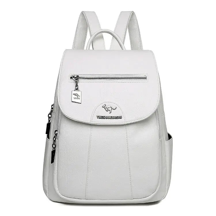 WW | Large Leather Anti-Theft Backpack for Women
