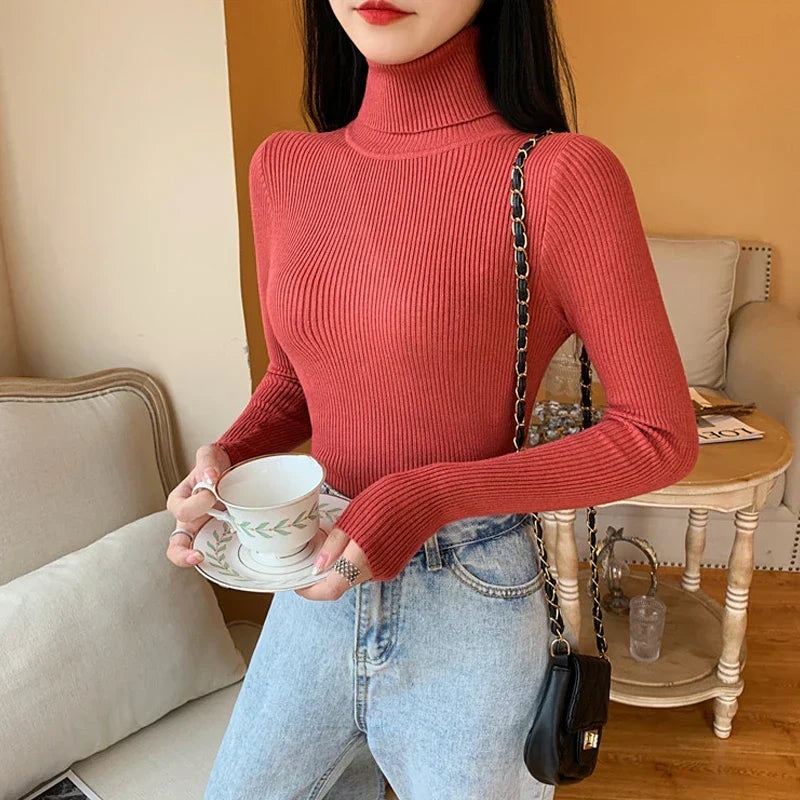 WW - Damen-Ripp-Turtleneck für elegante Raffinesse