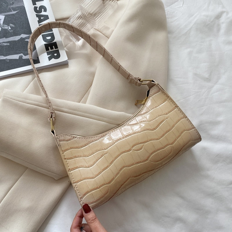 WW Modische Exquisite Einkaufstasche Tote Schultertaschen Einfarbig Kettentasche für Damen
