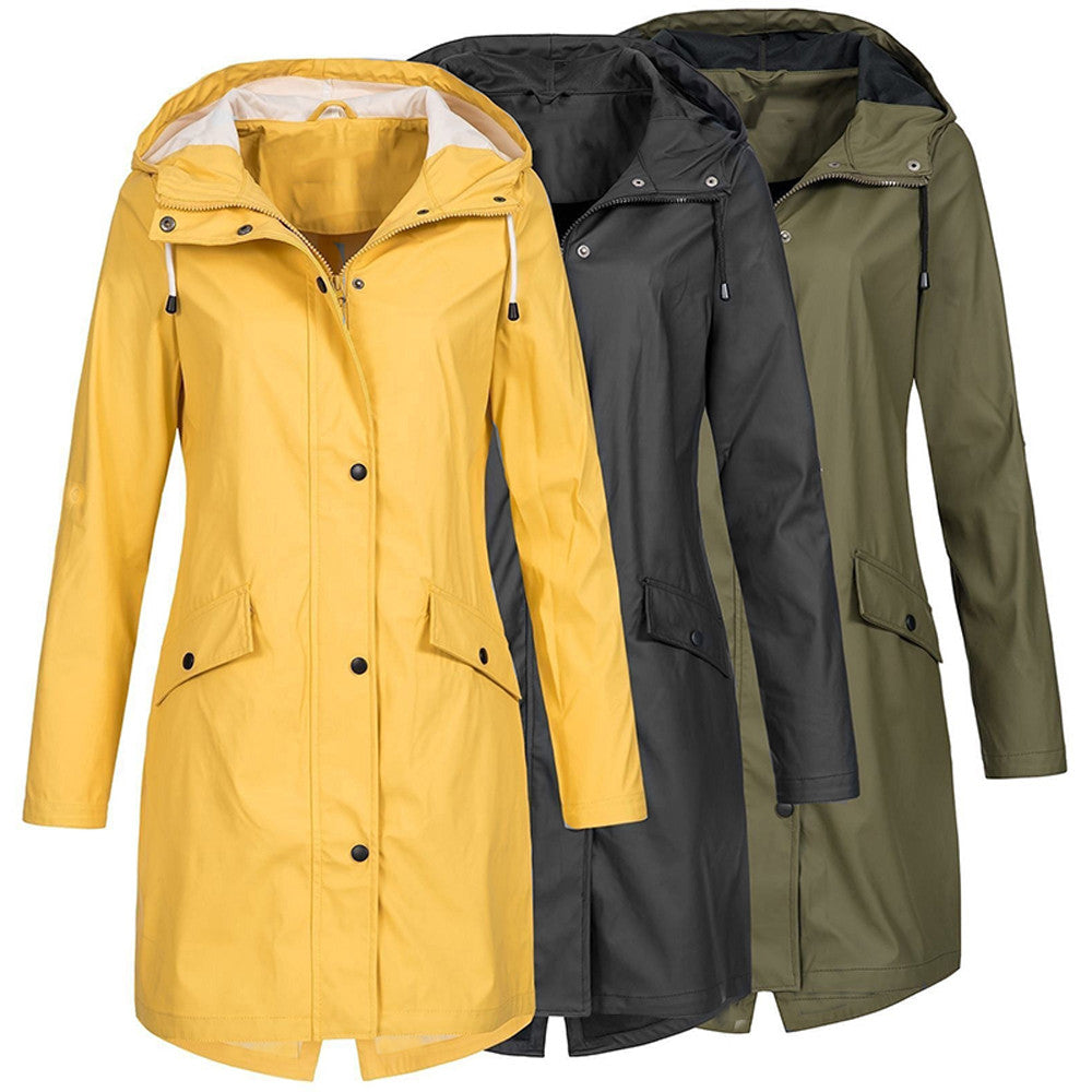 WW |  Wasserdichte Outdoor Regenjacke mit Kapuze für Damen - Perfekt für Outdoor-Aktivitäten