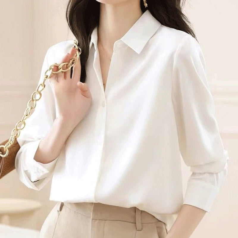 WW | Silk blouse with long sleeves