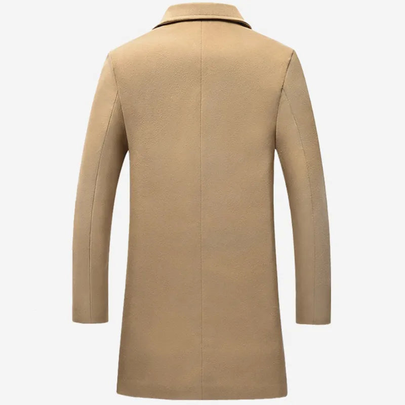 WW | Men's winter coat with front buttons and straight hem