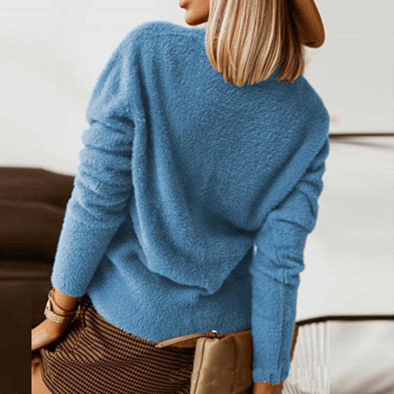 WW | Strickjacke - Weiche Strickware - V-Ausschnitt - Große Knöpfe - Lockere Passform