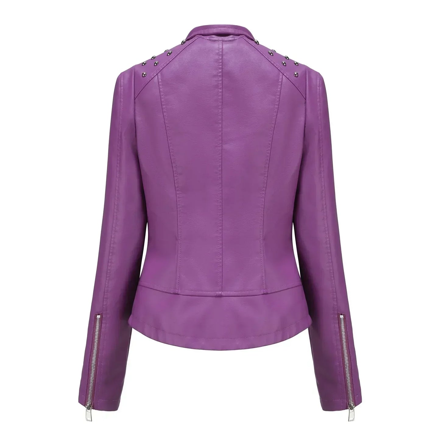 WW | Biker jacket with studded lapel collar