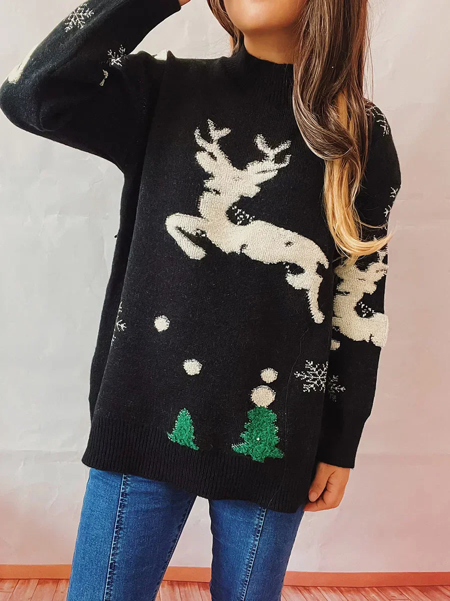 WW -  Hässlicher Weihnachtspulli - Hoher Hals und lange Ärmel