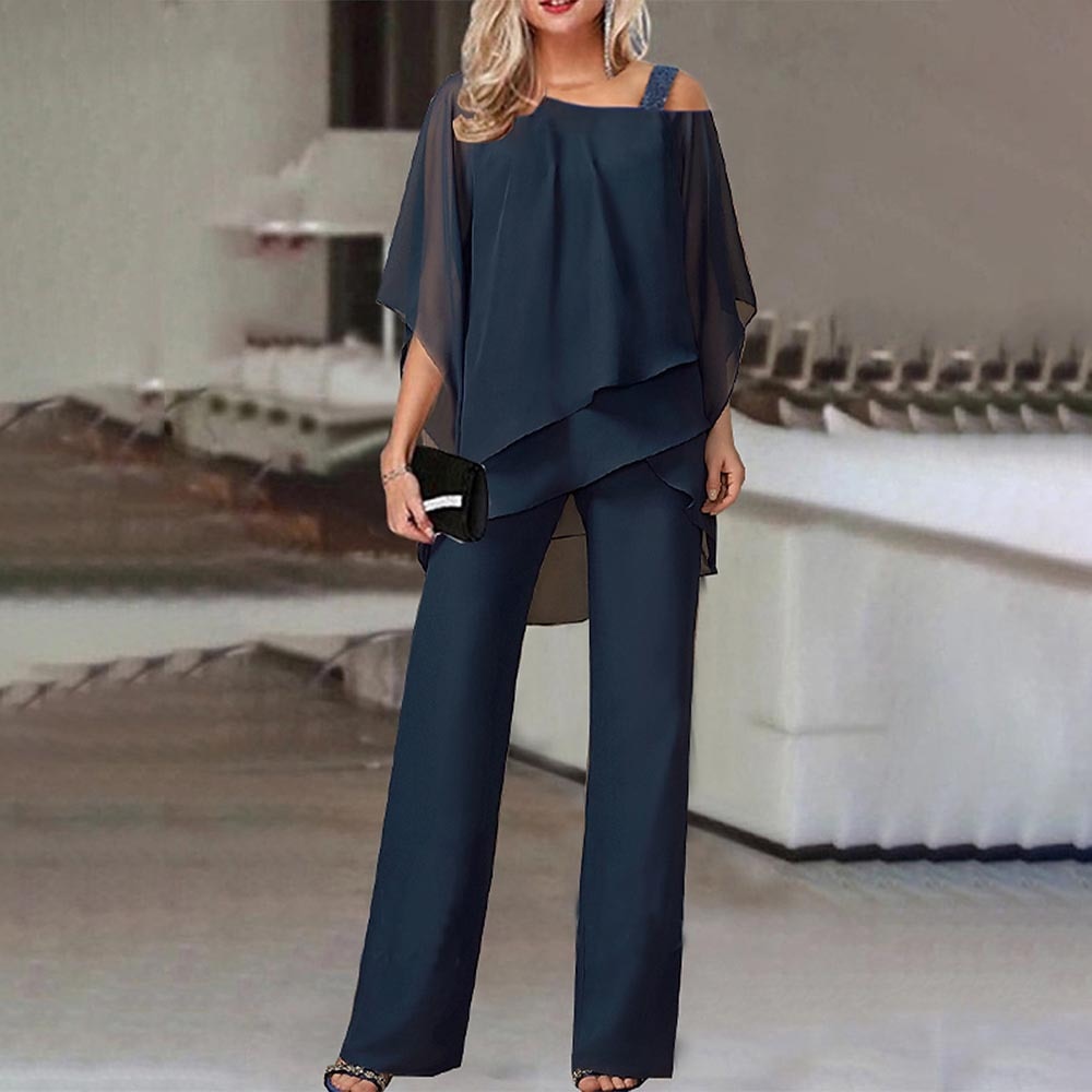WW | Damen Jumpsuit | Zweiteiliges Set mit Cold Shoulder Design