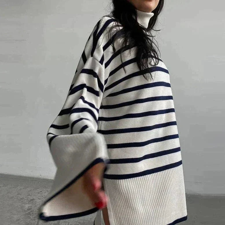 WW | Strickpullover - Oversized Fit - Weicher Rollkragen - Langer Ärmel Freizeit Design