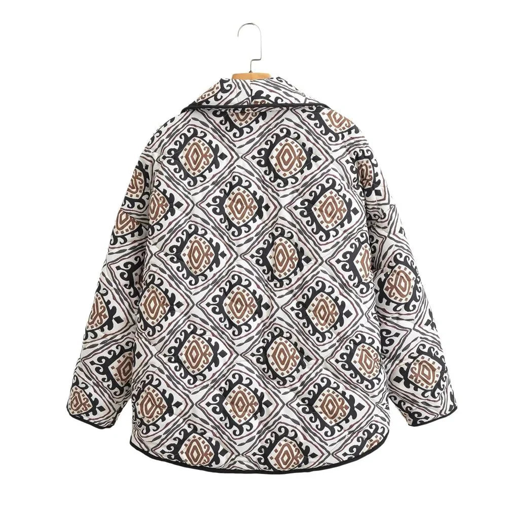 WW | Printed Quilted Jacket - Relaxed Fit - Expressive Outerwear - Artistic Layering